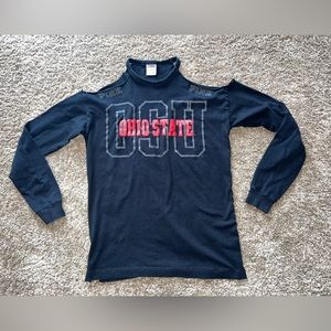 Victoria’s Secret PINK Ohio State cut out shoulders long sleeve shirt